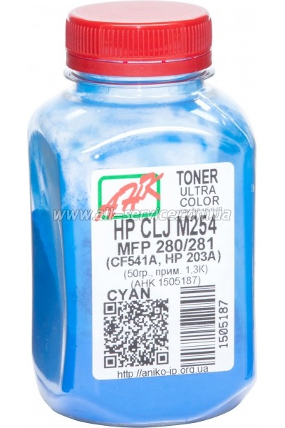 Тонер АНК HP CLJ M254/ M280/ M281 бутль 60г Cyan (1505187) Тонер АНК HP CLJ M254/ M280/ M281 бутль 60г Cyan (1505187)