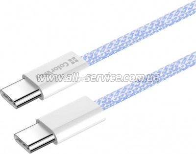 ���� ������ ColorWay USB-C to USB-C 1.0m 60W 3.0� purple (CW-CBPDCC061-PU)