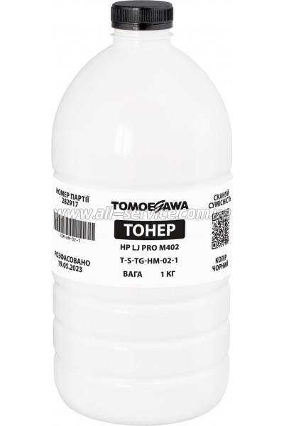 Тонер Tomoegawa HP LJ Pro M402 бутль 1кг Black (TSM-HM-02-1) Тонер Tomoegawa HP LJ Pro M402 бутль 1кг Black (TSM-HM-02-1)