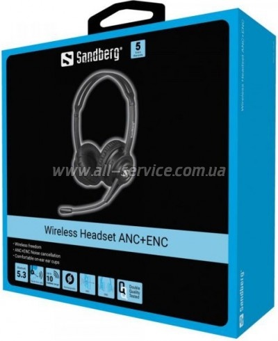 �������� Sandberg Wireless Headset ANC+ENC Bluetooth Black (126-44)