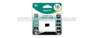   Apacer 16GB microSDHC C10 UHS-I (AP16GMCSH10U1-RA)