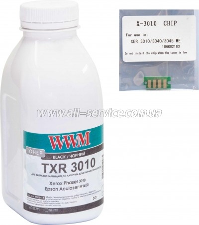 Тонер + чип WWM Xerox Phaser 3010 бутль 30г (TCXP3010) Тонер + чип WWM Xerox Phaser 3010 бутль 30г (TCXP3010)