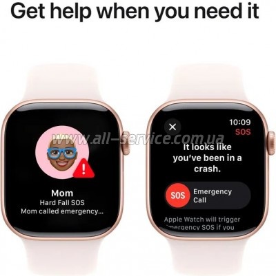 - Apple Watch Series 10 GPS 42mm Rose Gold Aluminium Case with Light Blush Sport Band - S/M (MWWH3QH/A)