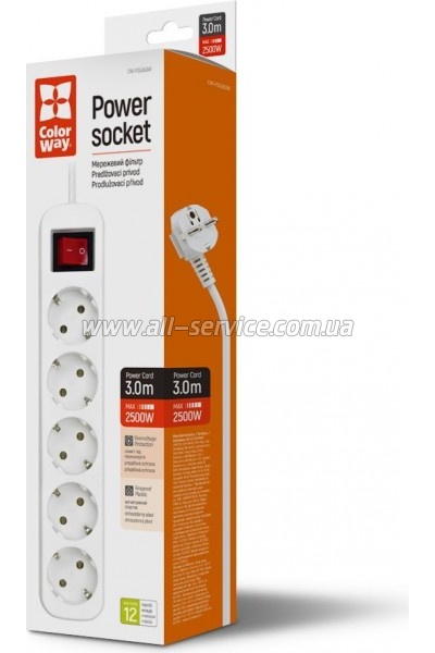 ������� ������ ColorWay CW-PSEA53W, 5 �������/ 3M white (CW-PSEA53W)