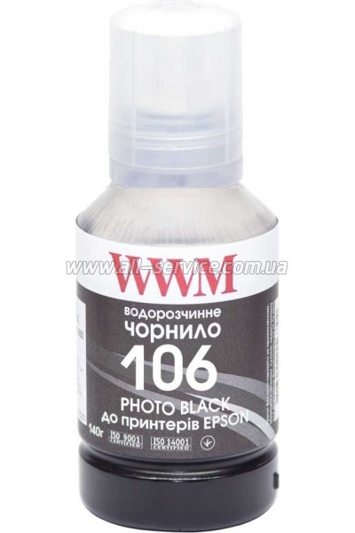  WWM 106  Epson L7160/ 7180 140 Photo Black (E106PB)