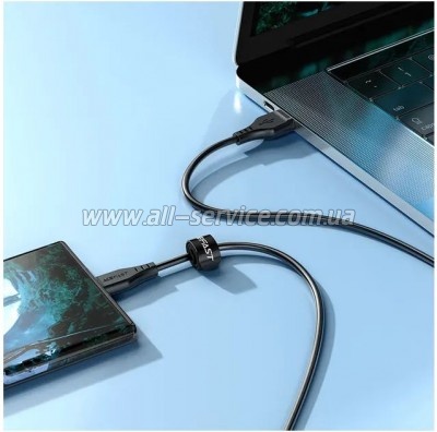 ���� ������ USB 2.0 AM to Micro 5P 1.2m 2.4A TPE C3-09 black Acefast (6974316280880)