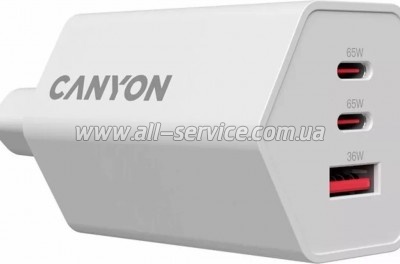 �������� ������� Canyon HEXAGON 65 GaN 65W 2xPD 1xQC EU White (CND-CHAHEX65W)