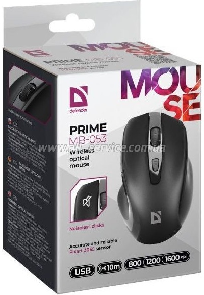  Defender Prime MB-053 Silent Wireless Black (52053)