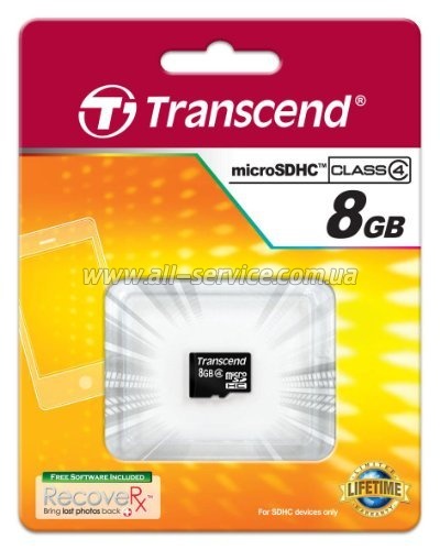   8GB TRANSCEND microSDHC Class 4 (TS8GUSDC4)