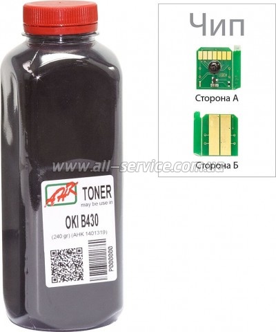 Тонер + чип АНК OKI B430 бутль 240г (1401338) Тонер + чип АНК OKI B430 бутль 240г (1401338)