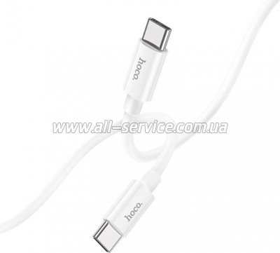 ���� ������ USB-C to USB-C 1.0m Magic silicone PD 60W X87 white HOCO (6931474783264)