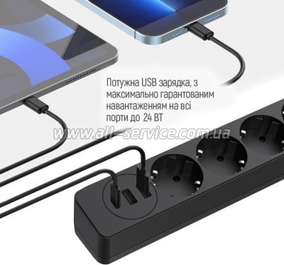   ColorWay CW-CHE435PDB, 4 / 3USB/ 5M (CW-CHE435PDB)