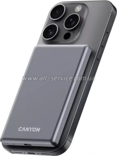   Canyon 5000mAh OnPower 505 slim Magsafe PD/20W Dark Grey (CNS-CPB505DG)