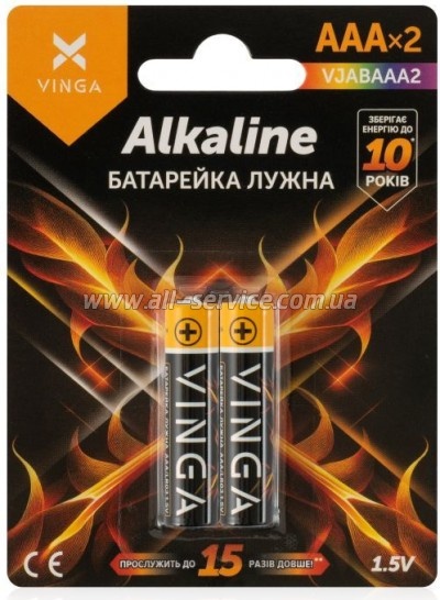  Vinga AAA LR03 Alkaline 2pcs (VJABAAA2)
