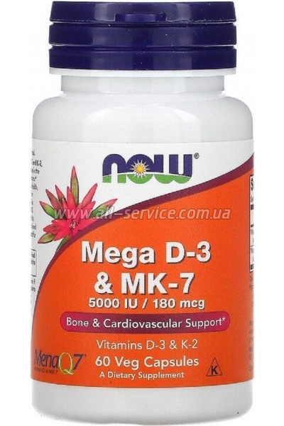  Now Foods  D-3 & MK-7, 5000  / 180 , 60  (NOW-00384)
