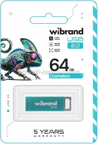  Wibrand 64GB Chameleon Blue USB 2.0 (WI2.0/CH64U6LU)