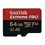   SanDisk 64GB microSDXC class 10 UHS-I U3 Extreme Pro V30 (SDSQXCU-064G-GN6MA)