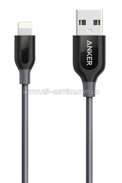 Кабель ANKER Powerline+ Lightning - 0.9м V3 (A8121HA1) Space Gray Кабель ANKER Powerline+ Lightning - 0.9м V3 (A8121HA1) Space Gray