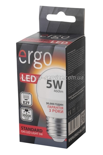  ERGO Standard G45 27 5W 220V . . 3000K (LSTG45275AWFN)