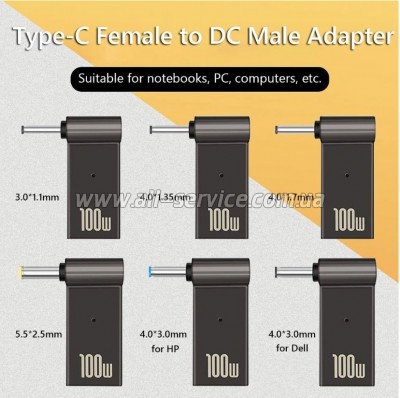 ������� PD 100W USB Type-C Female to DC Male Jack 4.5x3.0 mm HP ST-Lab (PD100W-4.5x3.0mm-HP)