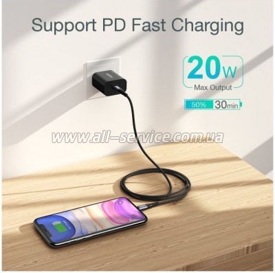���� ������ USB-C to Lightning 2.0m MFI Choetech (IP0041-BK)