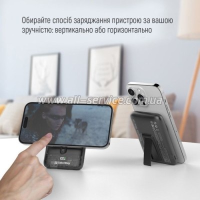   ColorWay 10000 mAh 15W MagSafe USB QC3.0 + USB-C PD 22.5W (CW-PB100LPA3BK-WPDD)