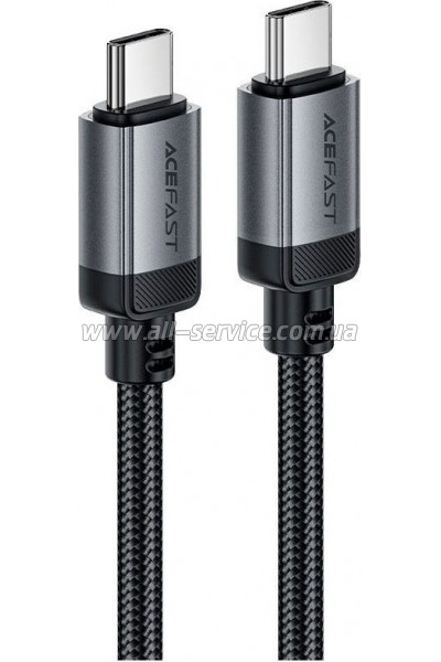 ���� ������ USB-C to USB-C 1.2m 3A aluminum alloy C20-03 Black Acefast (6974316283775)