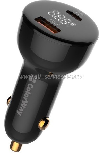   ColorWay Power Delivery PPS USB USB-A + USB-C Black (CW-CHA044PD-BK)