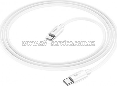 ���� ������ USB-C to USB-C 1.0m Magic silicone PD 60W X87 white HOCO (6931474783264)