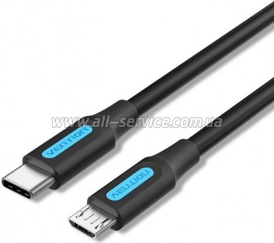 ���� ������ USB-C to Micro 5P 1.0m 2A black Vention (COVBF)