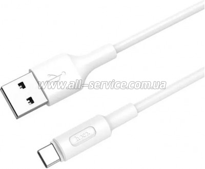 ���� ������ USB 2.0 AM to USB-C 1.0m 2A X25 white HOCO (6957531080152)