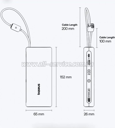 ������� ������������� Baseus 25000mAh EnerFill FC41 PD 145W Black (E0028H01)