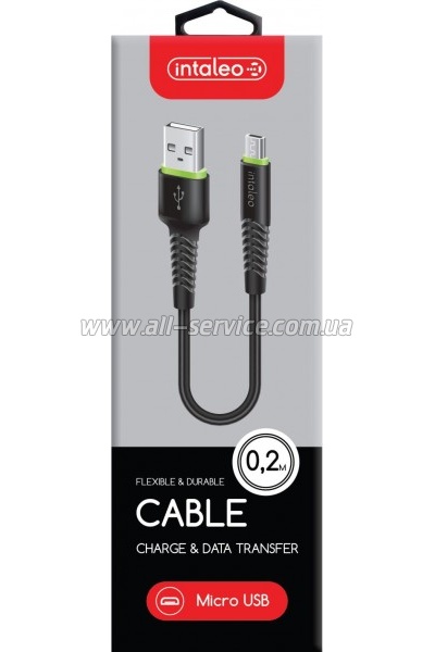 ���� ������ USB 2.0 AM to Micro 5P 0.2m CBFLEXM0 black Intaleo (1283126487422)