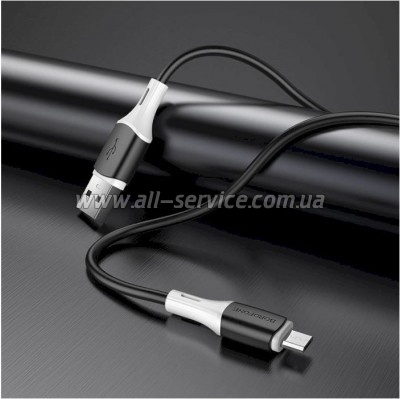 ���� ������ USB 2.0 AM to Micro 5P 1.0m 2.4A silicone BX79 black BOROFONE (6974443384765)