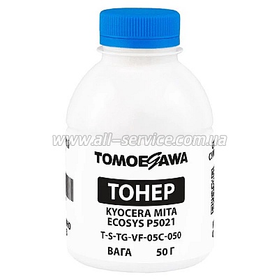 Тонер Tomoegawa Kyocera Mita Ecosys P5021/ P5026 / TK-5220C/ TK-5240C бутль 50г cyan (TSM-VF-05C-050) Тонер Tomoegawa Kyocera Mita Ecosys P5021/ P5026 / TK-5220C/ TK-5240C бутль 50г cyan (TSM-VF-05C-050)