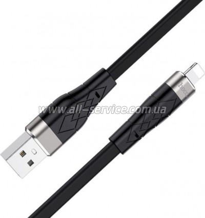 ���� ������ USB 2.0 AM to Lightning 1.0m 2.4A silicone X53 black HOCO (6931474738059)