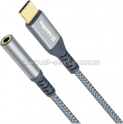 ������� USB-C to 3.5mm F 0.14m gray ColorWay (CW-AD-CJ)