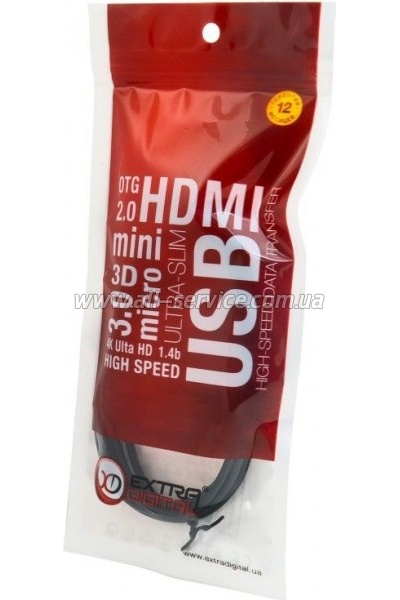 ���� ������ USB 2.0 AM to Micro 5P 1.5m long connector Extradigital (KBU1662)