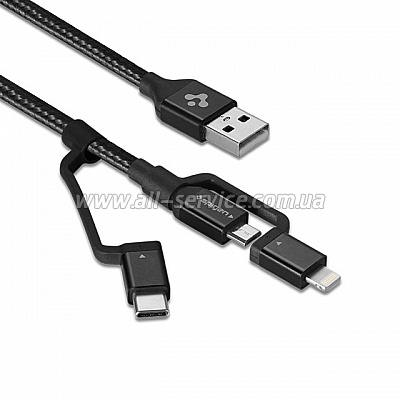  Spigen Essential C10I3 Black USB-C+Micro-B 5-pin+USB Lightning - USB 2.0 (000CB22774)