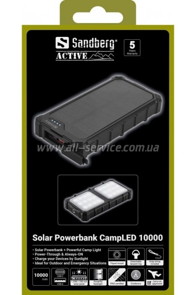 ������� ������������� Sandberg 10000mAh 22.5W PD Solar (421-23)