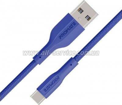 ���� ������ USB 2.0 AM to USB-C 1.2m Promate (xcord-ac.navy)
