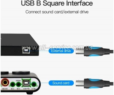 ������ ��� �������� USB 2.0 AM/BM 1.0m black Vention (VAS-A16-B100)