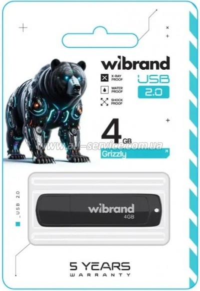  Wibrand 4GB Grizzly Black USB 2.0 (WI2.0/GR4P3B)