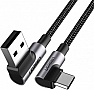 ���� ������ USB 2.0 AM to USB-C 3.0m 3A 90� corner US176 black Ugreen (70875)