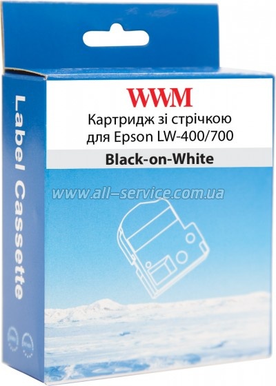 �������� WWM ��� Epson LW-400/ 700 18mm � 8m Black-on-White (WWM-SS18K)