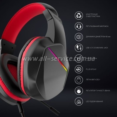  GamePro HS311 RGB Black/Red (HS311)