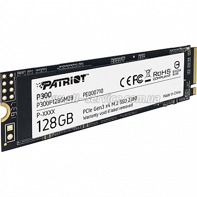 SSD  Patriot M.2 NVMe PCIe 3.0 x4 128GB 2280 P300 (P300P128GM28)