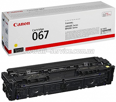  Canon 067 Yellow Canon MF650 Series/ MF651/ MF655/ 657/ LBP630 Series/ LBP631/ LBP633 (5099C002)