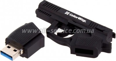 e ColorWay Pistol 32GB 3.0 Black (CW-USBPL32)