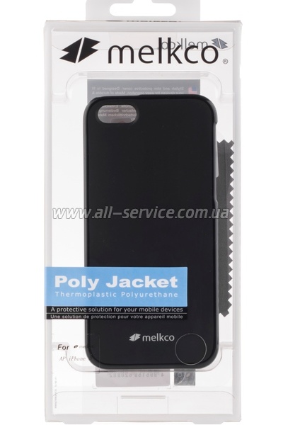  MELKCO iPhone 5/5S Poly Jacket TPU Black  (APIPO5TULT2BKMT)